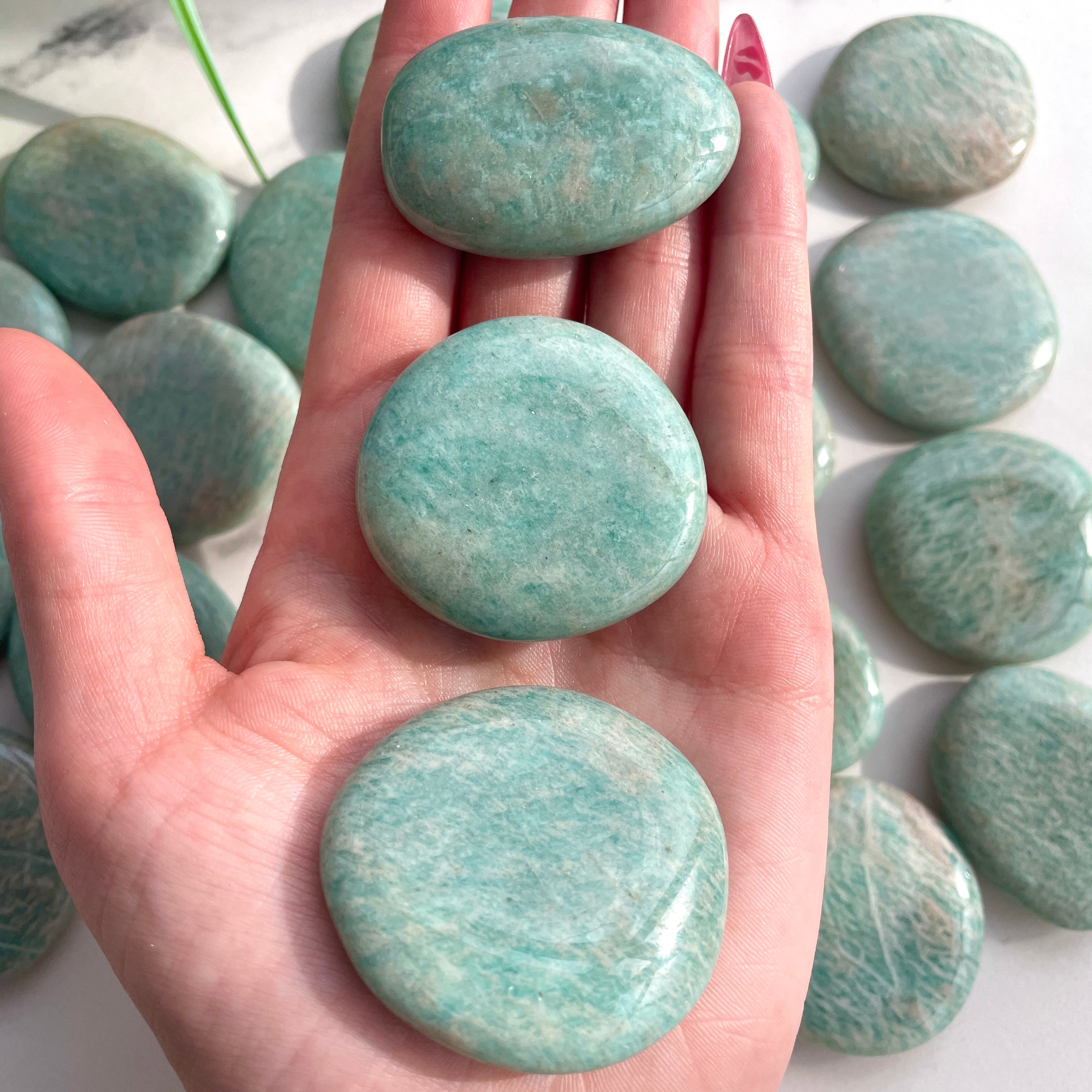 Pocket Palm Stone - Amazonite (Brazil) Pocket Palm Stone - Amazonite (Brazil)